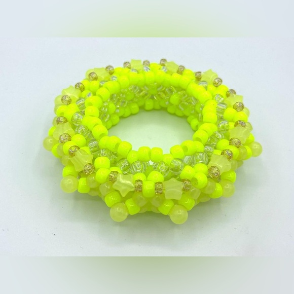 ❌SOLD❌ ☀️”Neon Sun” Custom 3D UFO PLUR Rave Kandi Cuff - Picture 2 of 7